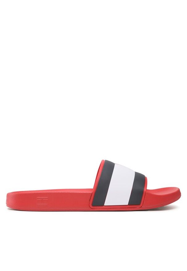 TOMMY HILFIGER - Tommy Hilfiger Klapki Rubber Th Flag Pool Slide FM0FM04263 Czerwony. Kolor: czerwony. Materiał: syntetyk