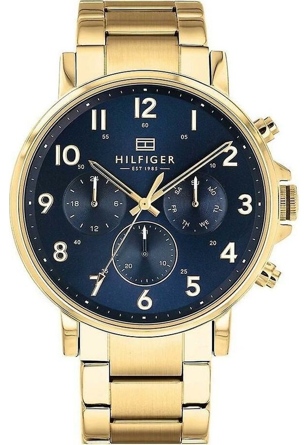 TOMMY HILFIGER - Zegarek Tommy Hilfiger Zegarek Męski Tommy Hilfiger 1710384 Złota bransoleta. Kolor: złoty