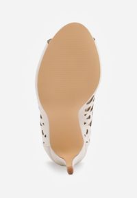 Born2be - Białe Ażurowe Sandały Botki Vices na Szpilce Nativria. Kolor: biały. Wzór: ażurowy. Obcas: na szpilce. Styl: elegancki #2