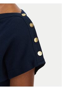 TOMMY HILFIGER - Tommy Hilfiger T-Shirt Gold Btn Cap WW0WW50942 Granatowy Regular Fit. Kolor: niebieski. Materiał: bawełna #4