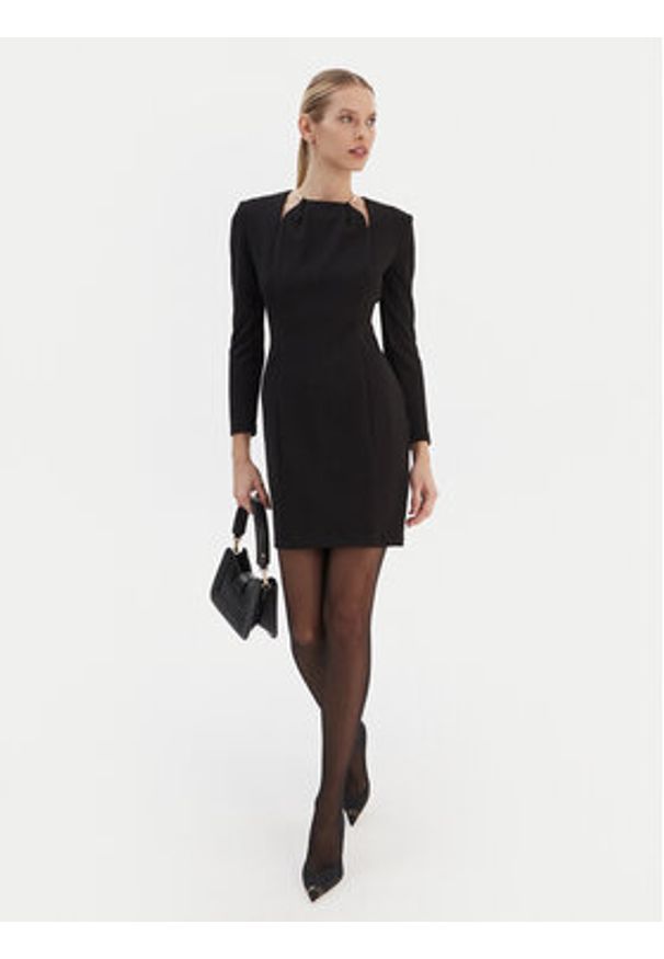 Rinascimento Sukienka koktajlowa CFC0126529003 Czarny Slim Fit. Kolor: czarny. Materiał: syntetyk. Styl: wizytowy
