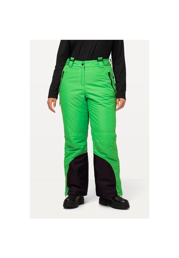 ULLA POPKEN - Damskie Spodnie narciarskie wodoodporne osłona przeciwśnieżna. Kolekcja: plus size. Kolor: zielony. Materiał: poliester, materiał. Sezon: zima. Sport: narciarstwo