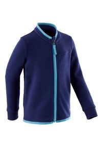 DOMYOS - Bluza na zamek dla maluchów Domyos 500. Kolor: niebieski. Materiał: poliester, materiał, elastan, bawełna
