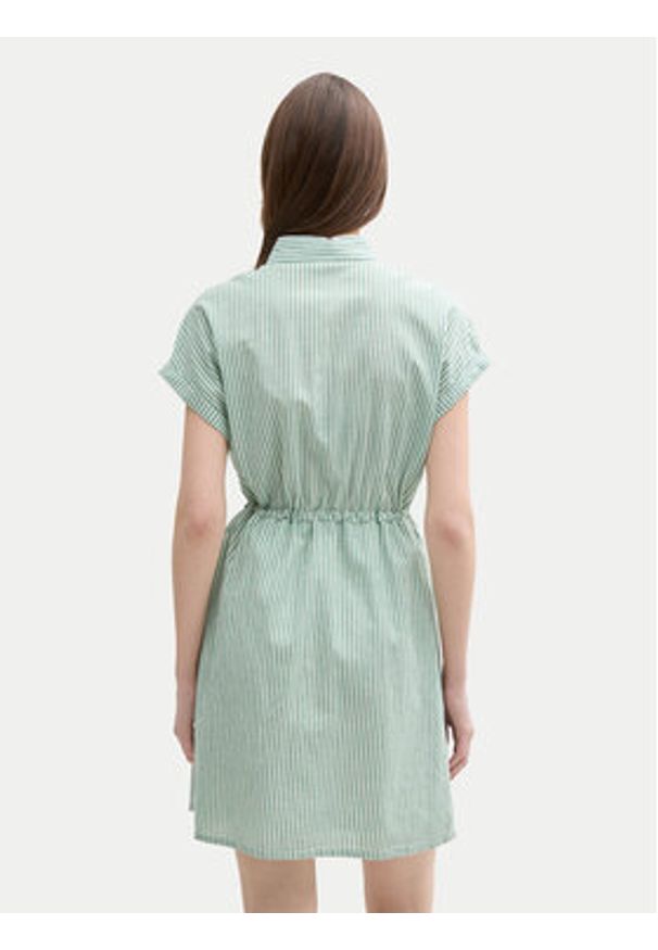 Tom Tailor Denim Sukienka koszulowa 1045766 Zielony Regular Fit. Kolor: zielony. Materiał: bawełna. Typ sukienki: koszulowe