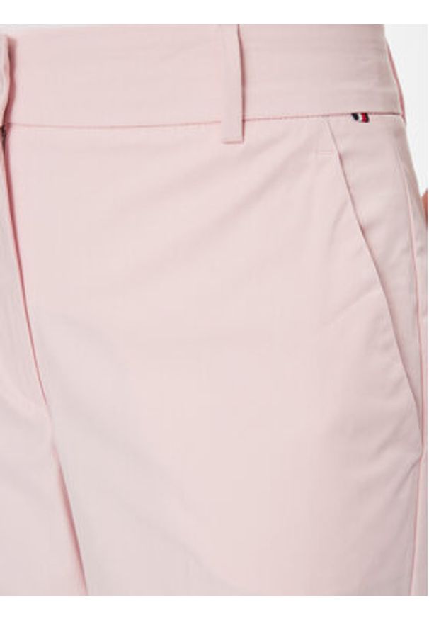 TOMMY HILFIGER - Tommy Hilfiger Chinosy WW0WW40504 Różowy Straight Fit. Kolor: różowy. Materiał: wiskoza, bawełna