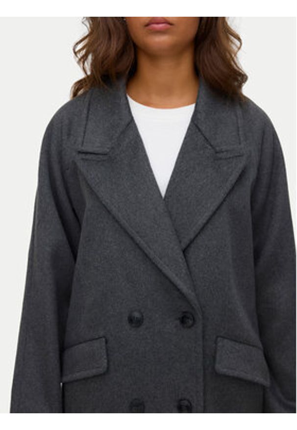 Vero Moda Płaszcz wełniany Harper 10320446 Szary Regular Fit. Kolor: szary. Materiał: syntetyk