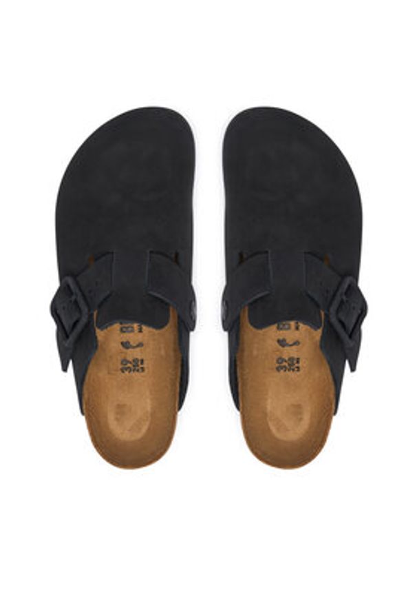 Birkenstock Klapki Boston Wire Buckle 1031575 Czarny. Kolor: czarny. Materiał: nubuk, skóra