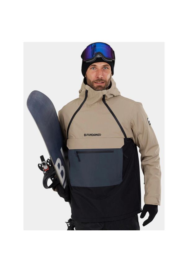 FUNDANGO - Anorak Męski Fundango Hydra ECO. Kolor: wielokolorowy, szary, czarny, beżowy. Materiał: materiał. Sezon: zima. Sport: turystyka piesza