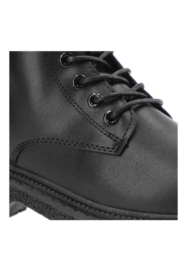 Big-Star - Czarne Botki Big Star Ocieplane Buty Damskie. Okazja: na co dzień. Zapięcie: sznurówki. Kolor: czarny. Materiał: skóra ekologiczna. Styl: casual, elegancki, klasyczny