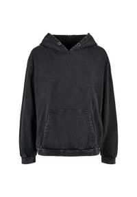 BUILD YOUR BRAND - Damska Bluza Z Kapturem Acid Wash Oversized Hoodie. Typ kołnierza: kaptur. Kolor: czarny