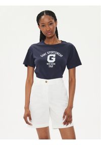 GANT - Gant T-Shirt Logo 4200849 Granatowy Regular Fit. Kolor: niebieski. Materiał: bawełna