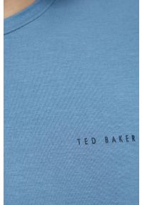 Ted Baker T-shirt piżamowy gładka. Kolor: niebieski. Materiał: dzianina. Wzór: gładki #3