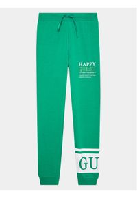Guess Spodnie dresowe J3YQ11 KA6R4 Zielony Regular Fit. Kolor: zielony. Materiał: bawełna