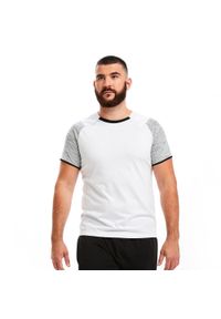 KIPSTA - Koszulka piłkarska dla dorosłych Kipsta T100 drużynowa. Typ kołnierza: okrągły. Kolor: biały. Materiał: poliester, bawełna, materiał. Sport: piłka nożna #1