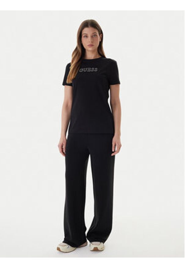 Guess T-Shirt V3BI11 J1314 Czarny Regular Fit. Kolor: czarny. Materiał: bawełna
