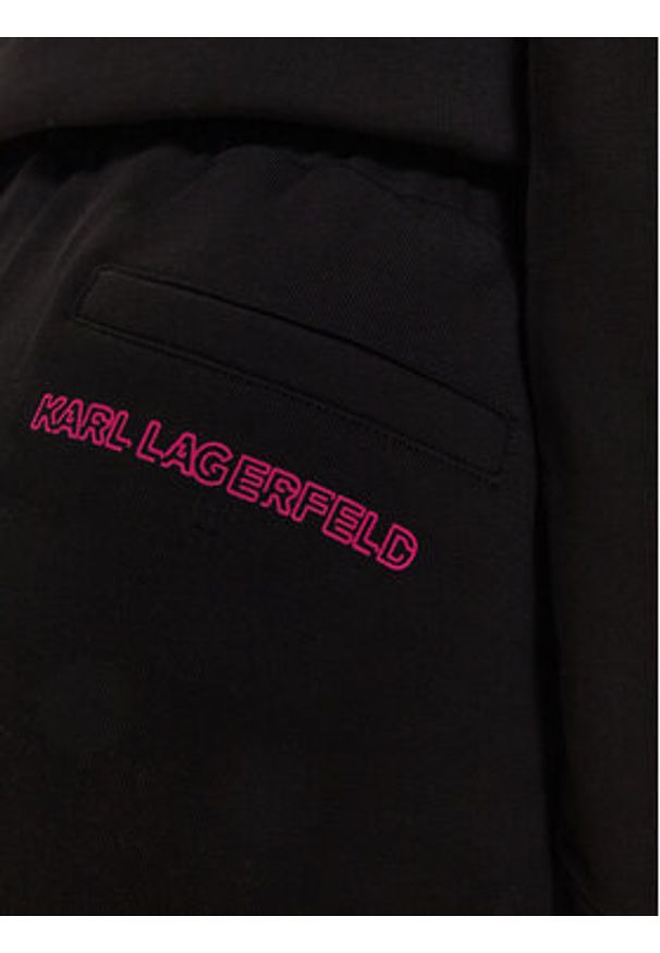 Karl Lagerfeld - KARL LAGERFELD Spodnie dresowe 246W1012 Czarny Regular Fit. Kolor: czarny. Materiał: bawełna