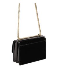 Kazar - Elegancka lakierowana torebka na grubym łańcuchu. Kolor: czarny. Materiał: lakierowane, skórzane. Styl: elegancki. Rodzaj torebki: do ręki #3