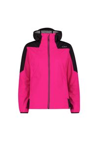 Kurtka damska turystyczna CMP 35A6246. Typ kołnierza: kaptur. Kolor: różowy. Materiał: softshell. Sport: turystyka piesza #1