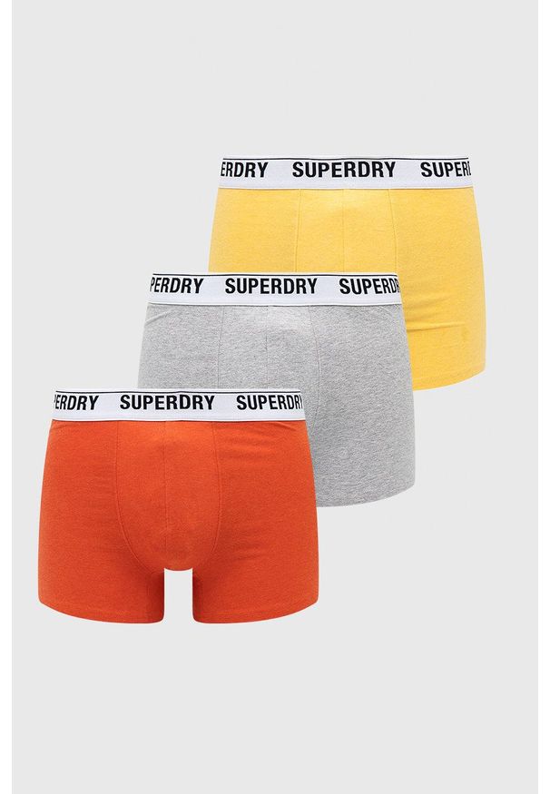 Superdry Bokserki (3-pack) męskie kolor pomarańczowy. Kolor: pomarańczowy. Materiał: bawełna