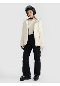 4f - 4F Kurtka narciarska membrana 15000 damska - biała L. Kolor: biały. Materiał: włókno, materiał. Sezon: zima #2