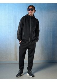 4f - 4F Bluza dresowa regular z kapturem męska - czarna XL. Okazja: na co dzień. Typ kołnierza: kaptur. Kolor: czarny. Materiał: dresówka. Wzór: gładki. Styl: casual, sportowy #2