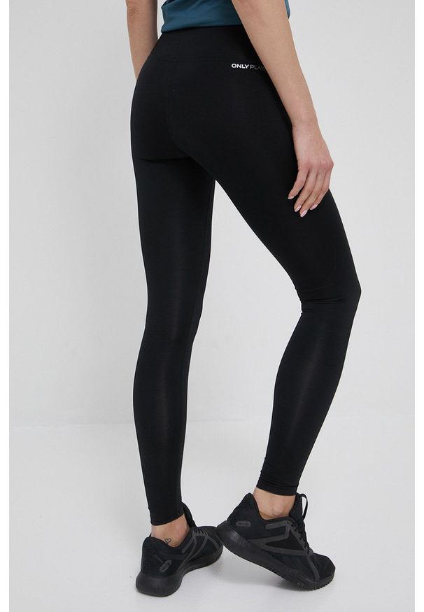 Only Play - Legginsy. Kolor: czarny. Materiał: dzianina. Wzór: gładki