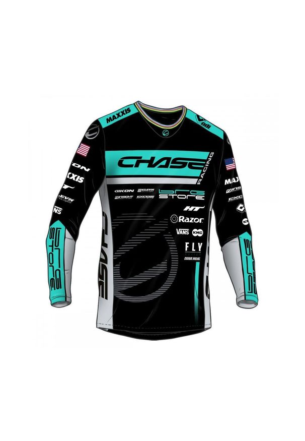 CHASE - Dżersej z długim rękawem Chase Team Barry Nobles Replica 2024. Kolor: wielokolorowy, niebieski, czarny. Materiał: jersey. Długość rękawa: długi rękaw. Długość: długie. Sport: kolarstwo