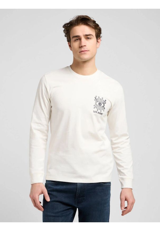 Lee - MESKA KOSZULKA LEE LS TEE ECRU 112373176