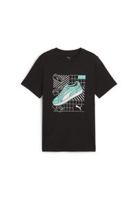 Puma - Młodzieżowa koszulka Graphics IV PUMA Black. Kolor: czarny. Materiał: guma. Wzór: nadruk
