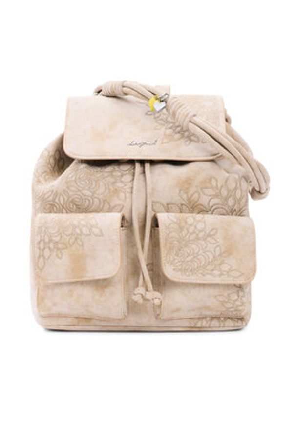 Desigual Plecak 26SAKP40 Beżowy. Kolor: beżowy. Materiał: skóra