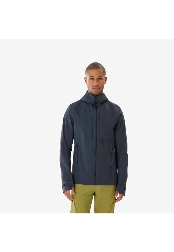 quechua - Kurtka turystyczna męska Quechua MH900 wodoodporna. Kolor: szary, wielokolorowy, czarny. Materiał: materiał. Sport: turystyka piesza