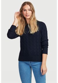 Cellbes - Sweter w warkocze z bawełny ekologicznej. Kolor: niebieski. Materiał: bawełna. Długość rękawa: długi rękaw. Długość: długie #1