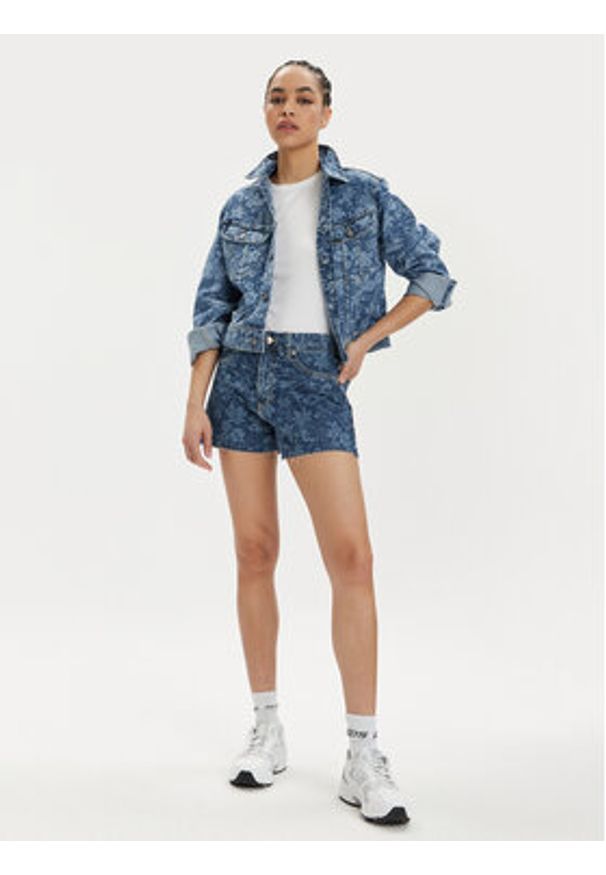 Lee Szorty jeansowe Rider 112349596 Niebieski Straight Fit. Kolor: niebieski. Materiał: bawełna