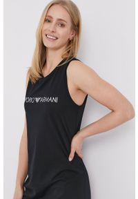 Emporio Armani Underwear - Emporio Armani - Sukienka. Okazja: na co dzień. Kolor: czarny. Materiał: dzianina. Wzór: nadruk. Typ sukienki: proste. Styl: casual #2