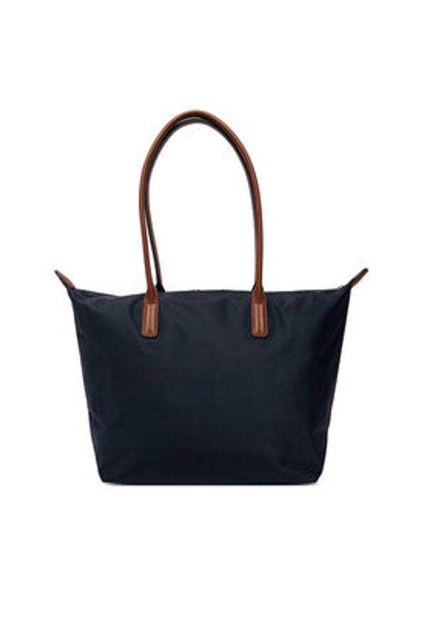 TOMMY HILFIGER - Tommy Hilfiger Torebka Popette Tote Corp AW0AW17706 Granatowy. Kolor: niebieski
