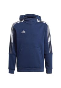 Adidas - Bluza dla dzieci adidas Tiro 21 Sweat Hoody granatowa GK9680. Kolor: niebieski