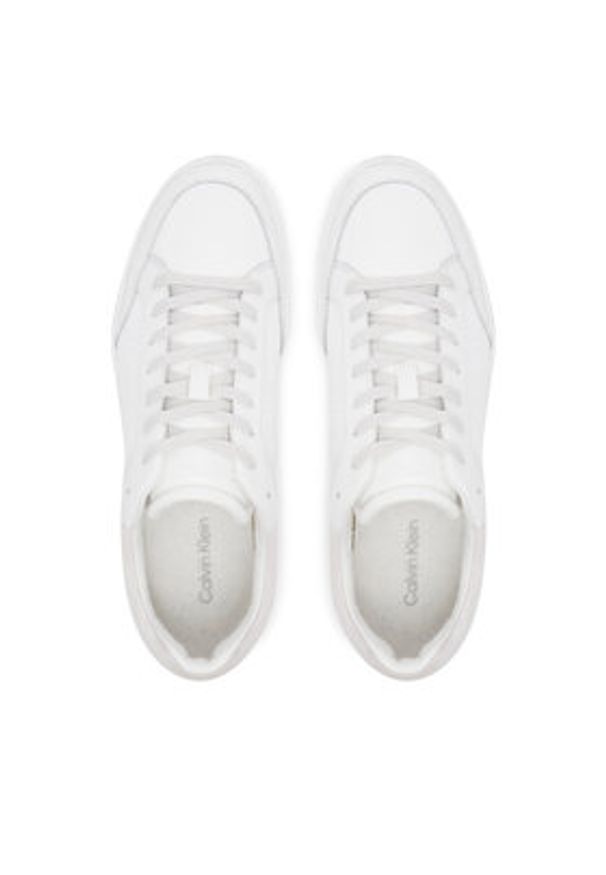 Calvin Klein Sneakersy Low Top Lace Up Lth Mono HM0HM01756 Biały. Kolor: biały. Materiał: skóra