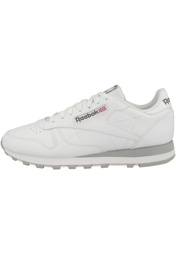 Buty do chodzenia męskie Reebok Classic Leather. Zapięcie: sznurówki. Kolor: biały, wielokolorowy. Materiał: skóra, materiał. Szerokość cholewki: normalna. Model: Reebok Classic. Sport: turystyka piesza