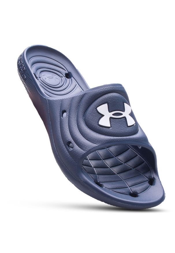 Klapki sportowe basenowe męskie Under Armour UA Locker IV. Kolor: niebieski. Materiał: syntetyk. Styl: sportowy. Sport: pływanie