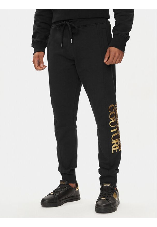 Versace Jeans Couture Spodnie dresowe 76GAAT00 Czarny Regular Fit. Kolor: czarny. Materiał: bawełna