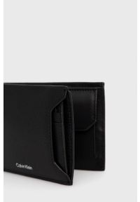 Calvin Klein portfel i etui na karty skórzane męski kolor czarny. Kolor: czarny. Materiał: skóra. Wzór: gładki #3