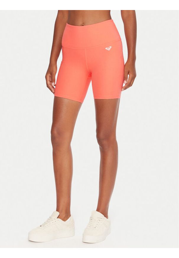 Roxy Szorty sportowe Heart Into It ERJNS03614 Koralowy Slim Fit. Kolor: pomarańczowy. Materiał: syntetyk
