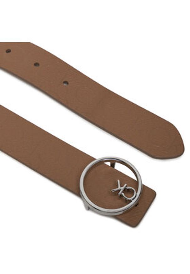 Calvin Klein Pasek Damski Ck Buckle Reversible Belt 3Cm K60K612359 Brązowy. Kolor: brązowy. Materiał: skóra