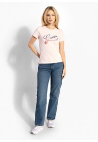 Guess - Koszulka damska GUESS SS CN SHADED LOGO TEE. Kolor: różowy. Sport: turystyka piesza #3