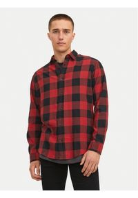 Jack & Jones - Jack&Jones Koszula Gingham 12181602 Czerwony Slim Fit. Kolor: czerwony. Materiał: bawełna
