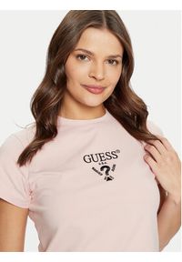 Guess T-Shirt V4YI21 KCDH1 Różowy Slim Fit. Kolor: różowy. Materiał: bawełna #4