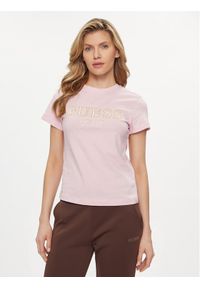 Guess T-Shirt Nyra V4GI01 I3Z14 Różowy Regular Fit. Kolor: różowy. Materiał: bawełna