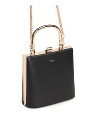 Kazar - Sztywna torebka skórzana z rączką i łańcuchem. Kolor: czarny. Materiał: skórzane. Styl: wizytowy, elegancki #3