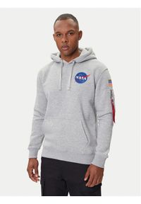 Alpha Industries Bluza Space Shuttle 178317 Szary Regular Fit. Kolor: szary. Materiał: bawełna