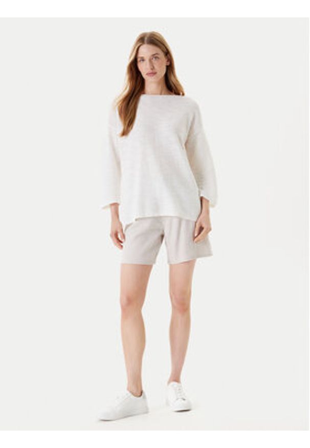 United Colors of Benetton - United Colors Of Benetton Sweter 115GD10CT Biały Boxy Fit. Kolor: biały. Materiał: bawełna